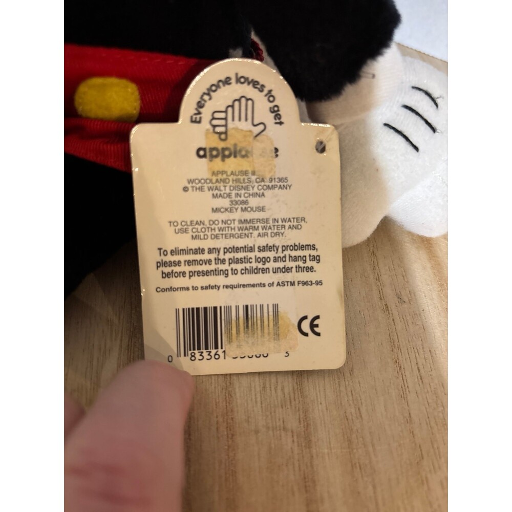 Vintage 1990s Mickey Mouse Applause plush 12 inch Classic Mickey - Picture 5 of 8